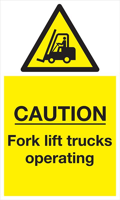 GITD Caution Fork Lift Trucks Operating - Landscape | Eureka Direct - View #6