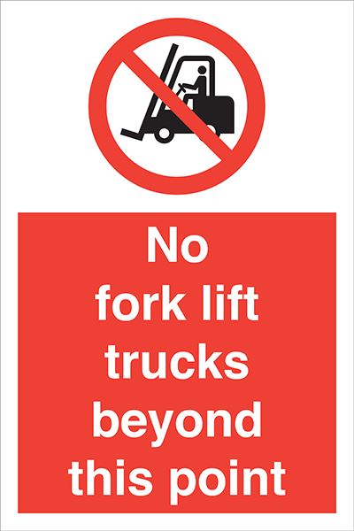 VSafety No Fork Lift Trucks Beyond This Point Sign – Paesaggio
