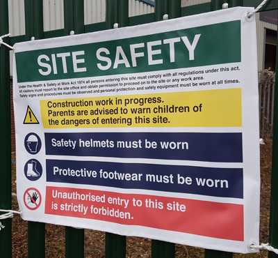 Allsigns International Ltd Site Safety Banner