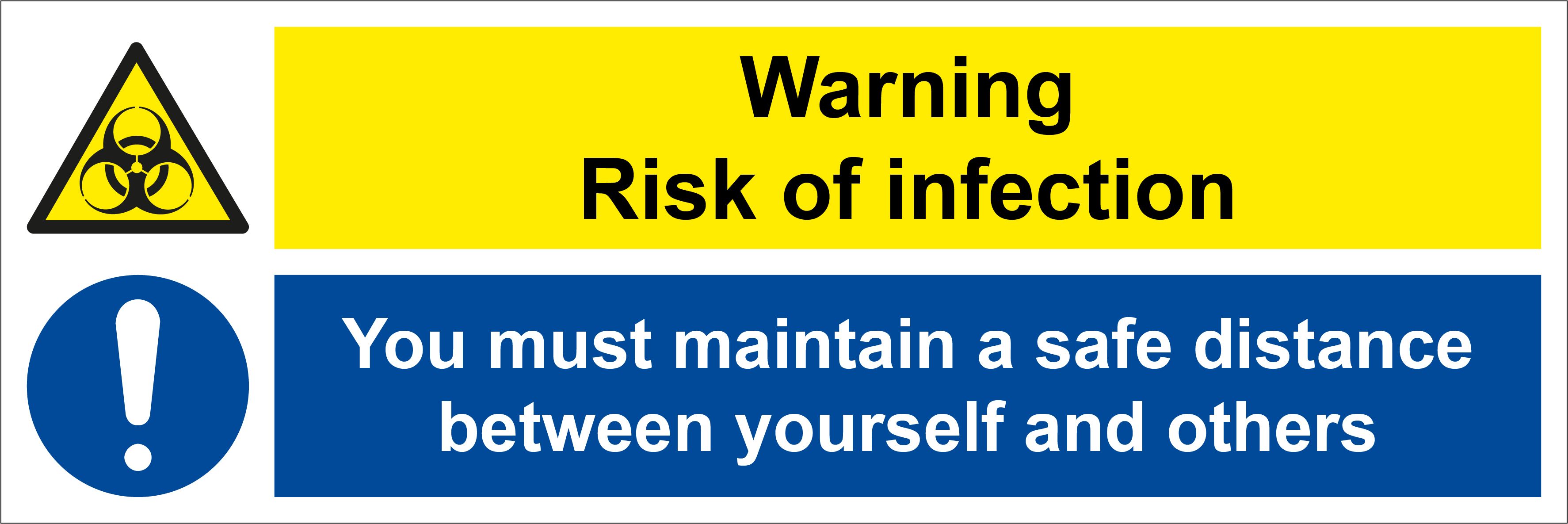 Human Infection Warning Sign Allsigns International Ltd - Warning Risk Of Infection/You Must ...